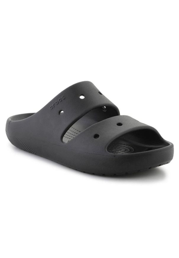 Klapki Crocs Classic sandal V2 U 209403-001 czarne. Okazja: na spacer, na plażę. Kolor: czarny. Materiał: materiał. Wzór: paski