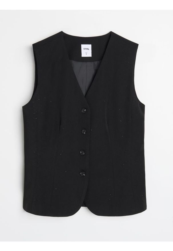 Sinsay - Kamizelka garniturowa - czarny. Kolor: czarny