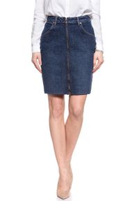 Wrangler - SPÓDNICA JEANSOWA WRANGLER HIGH ZIP SKIRT DEEP OCEAN W257WB86X 112128011. Materiał: jeans. Długość: długie. Styl: klasyczny