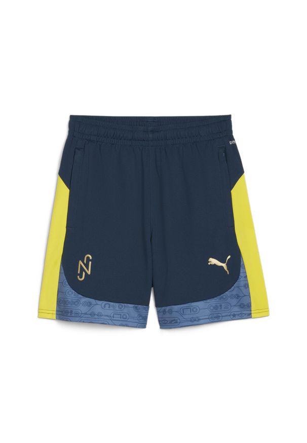 Puma - Młodzieżowe szorty treningowe Neymar JR „BNA” PUMA Marine Blue Pelé Yellow. Kolor: żółty, niebieski, wielokolorowy