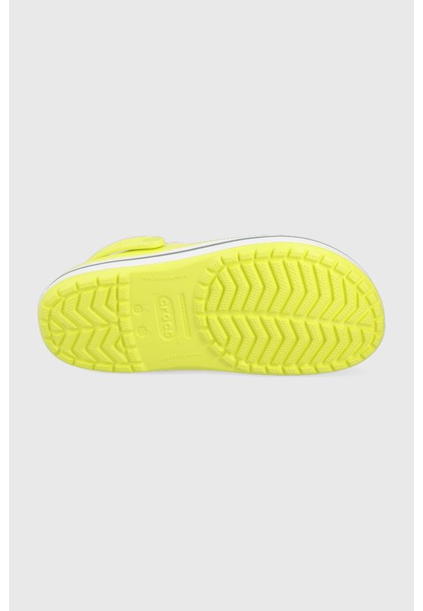 Crocs klapki kolor zielony. Nosek buta: okrągły. Kolor: zielony. Materiał: materiał. Wzór: gładki