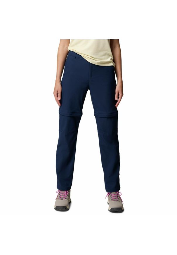 columbia - Spodnie z odpinanymi nogawkami damskie Columbia Leslie Falls Convertible Pant. Kolor: niebieski. Sezon: lato. Sport: turystyka piesza