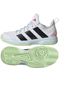 Adidas - Buty do piłki ręcznej adidas Stabil Jr ID1137 białe. Zapięcie: sznurówki. Kolor: biały. Materiał: tkanina, syntetyk, materiał. Szerokość cholewki: normalna #1