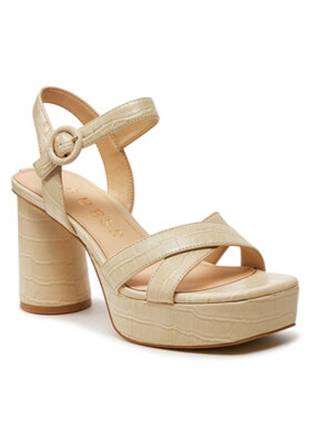 Guess Sandały Milano FLGMIO PEL03 Beżowy. Kolor: beżowy. Materiał: skóra
