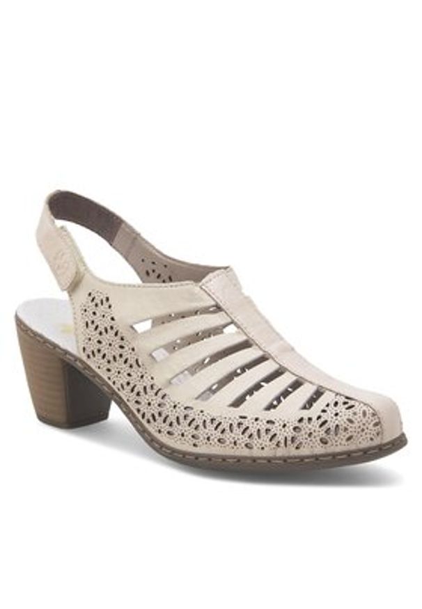 Rieker Półbuty 40959-60 Beżowy. Kolor: beżowy. Materiał: skóra