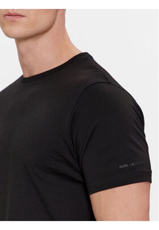 Karl Lagerfeld - KARL LAGERFELD Komplet t-shirtów 765000 500298 Czarny Slim Fit. Typ kołnierza: dekolt w karo. Kolor: czarny. Materiał: bawełna
