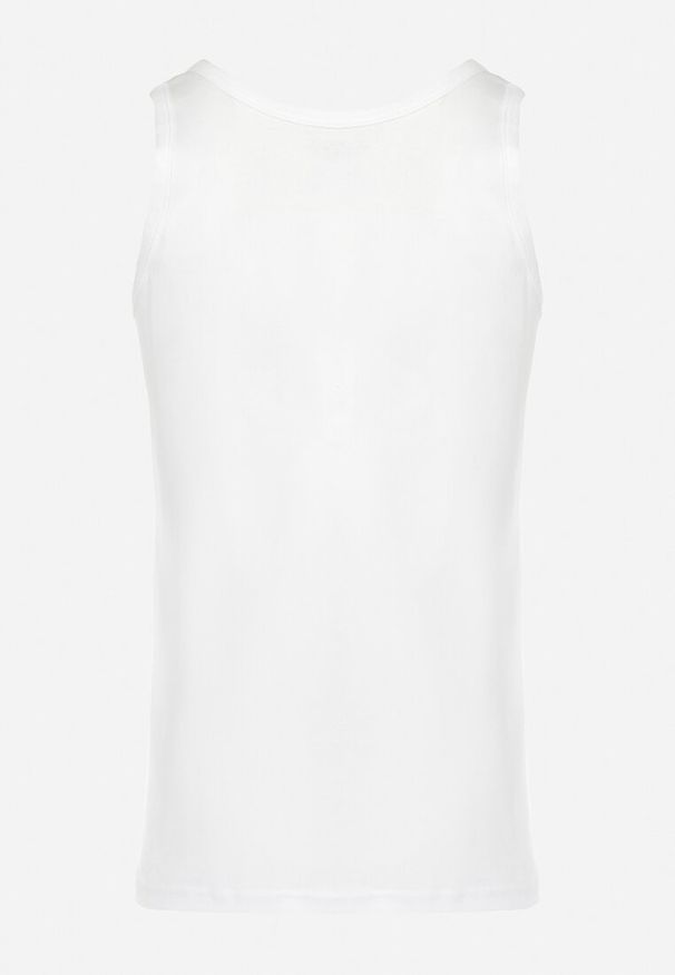 Born2be - Biała Klasyczna Koszulka Bez Rękawów Tank Top Clecotia. Kolor: biały. Długość rękawa: bez rękawów