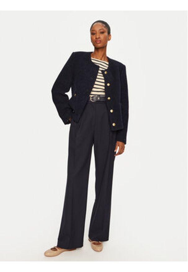 TOMMY HILFIGER - Tommy Hilfiger Kurtka przejściowa WW0WW44340 Granatowy Regular Fit. Kolor: niebieski. Materiał: wełna