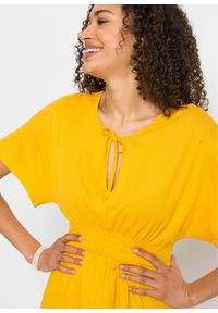 Długa sukienka z dżerseju bonprix żółty szafranowy. Kolor: żółty. Materiał: jersey. Długość: maxi #6