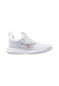 Buty siatkarskie damskie Mizuno Wave Luminous 2. Zapięcie: sznurówki. Kolor: biały, różowy, wielokolorowy. Materiał: guma, materiał, tkanina, syntetyk. Szerokość cholewki: normalna. Model: Mizuno Wave. Sport: siatkówka