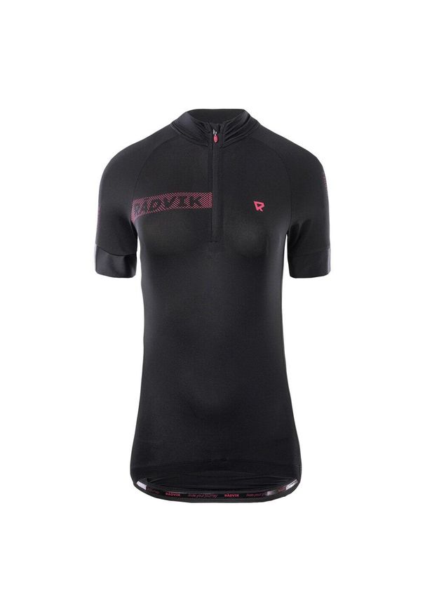 RADVIK - Damska Koszulka Kolarska Z Logo Alpha. Kolor: czarny, czerwony, wielokolorowy. Sport: kolarstwo
