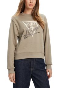 Guess - GUESS Zielona damska bluza Studded Love. Kolor: zielony