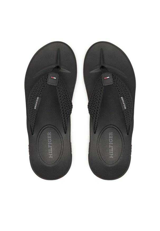 TOMMY HILFIGER - Tommy Hilfiger Japonki Molded Web Beach Sandal FM0FM05434 Czarny. Kolor: czarny. Materiał: materiał