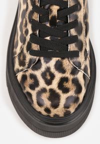 Renee - Panterkowe Sneakersy Vices na Grubej Podeszwie Tuliri. Materiał: jeans. Obcas: na platformie #6