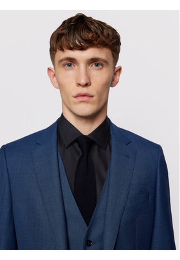 BOSS - Boss Koszula Jesse 50451092 Granatowy Slim Fit. Kolor: niebieski. Materiał: bawełna