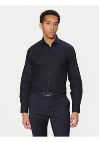 Calvin Klein Koszula K10K113840 Granatowy Slim Fit. Kolor: niebieski. Materiał: bawełna