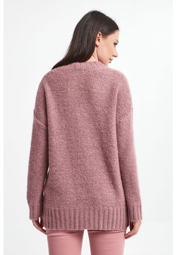 Marella - Sweter damski Colla MARELLA MONOCHROME. Materiał: prążkowany. Wzór: ze splotem