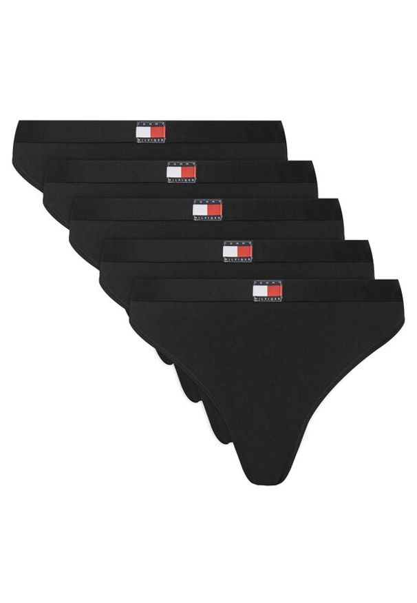 TOMMY HILFIGER - Tommy Hilfiger Komplet 5 par stringów UW0UW05642 Czarny. Kolor: czarny. Materiał: bawełna