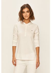 TOMMY HILFIGER - Tommy Hilfiger - Longsleeve. Okazja: na co dzień. Kolor: biały. Materiał: dzianina. Długość rękawa: długi rękaw. Długość: krótkie. Wzór: gładki. Styl: casual #5