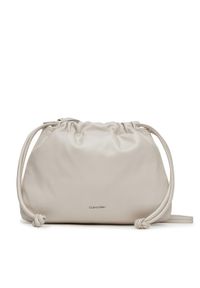 Calvin Klein Jeans Torebka Drawstring Crossbody26 LV04K3060G Biały. Kolor: biały. Materiał: skórzane
