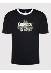 Converse T-Shirt Plant Powered Ringer 10023937-A01 Czarny Loose Fit. Kolor: czarny. Materiał: bawełna #4