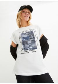 bonprix - Shirt z nadrukiem. Kolor: biały. Wzór: nadruk