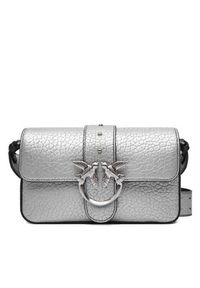 Pinko - PINKO Torebka Love One Mini Slouchy Fl AI 25-26 PLTT 104340 A2JT Srebrny. Kolor: srebrny. Materiał: skórzane #5