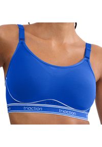 TRIACTION - Stanik do biegania Cardio Breeze z wysoki poziomem podtrzymywania. Kolor: niebieski. Materiał: poliester, poliamid, elastan. Wzór: paski. Sport: bieganie, fitness #1