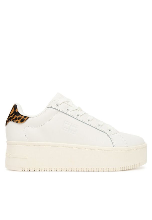 Tommy Jeans Sneakersy Tjw Flatform Leopard Sneaker EN0EN02930 Biały. Kolor: biały. Materiał: skóra