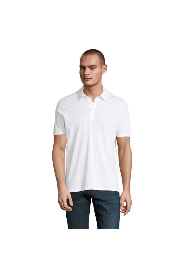 SOL'S - Polo Sol's Octave. Typ kołnierza: polo. Kolor: biały. Materiał: bawełna