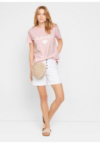 bonprix - T-shirt. Okazja: na co dzień. Kolor: różowy. Styl: casual #3