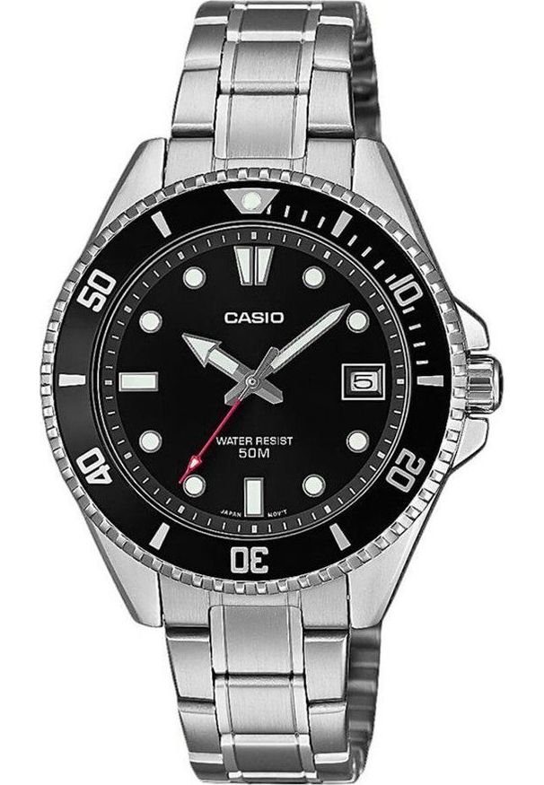 Zegarek Casio Zegarek męski Casio MDV-10D-1A1VEF srebrny. Kolor: srebrny