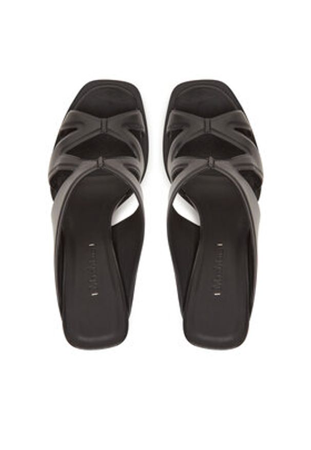 Max Mara Klapki Doublewedge 2514521112600 Czarny. Kolor: czarny. Materiał: skóra