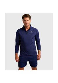NORDICDOTS - Koszulka z długim rękawem męska Performance. Typ kołnierza: golf. Kolor: niebieski. Materiał: elastan, nylon. Długość rękawa: długi rękaw. Długość: długie. Sport: golf, tenis #1