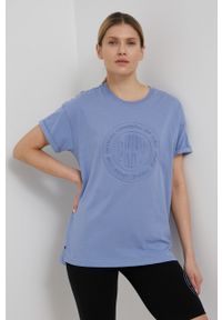 DKNY - Dkny T-shirt bawełniany. Kolor: fioletowy. Materiał: bawełna