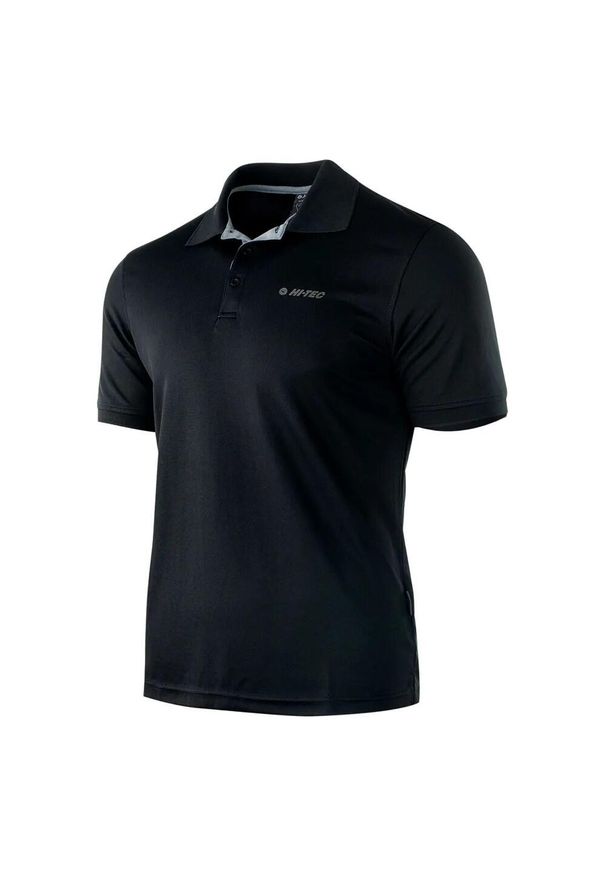 Hi-tec - Męska Treningowa Koszulka Polo Site II. Typ kołnierza: polo. Kolor: czarny, szary, wielokolorowy