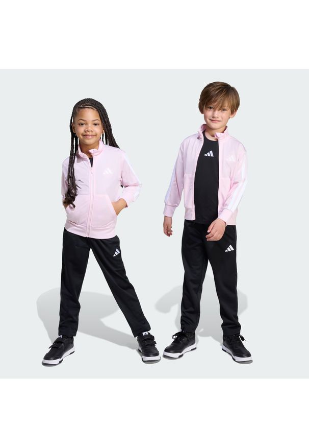 Adidas - Dres Essentials Climacool Kids. Okazja: na uczelnię. Kolor: wielokolorowy, biały, różowy. Materiał: dresówka. Styl: sportowy