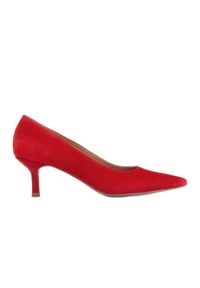Marco Shoes Eleganckie szpilki na niższym obcasie czerwone. Kolor: czerwony. Obcas: na obcasie. Styl: elegancki. Wysokość obcasa: niski #1