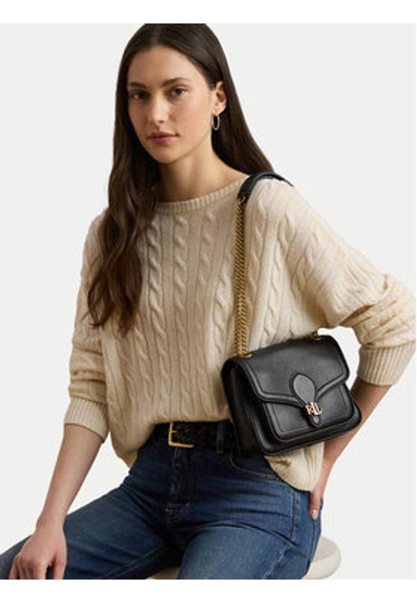 Lauren Ralph Lauren - LAUREN RALPH LAUREN Torebka 431974552001 Czarny. Kolor: czarny. Materiał: skórzane