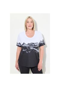 ULLA POPKEN - Damskie Bluzka funkcyjna góry okrągły dekolt rękaw 1/2 z recyklingu. Kolekcja: plus size. Kolor: biały. Materiał: materiał, poliester, elastan. Sport: wspinaczka #1