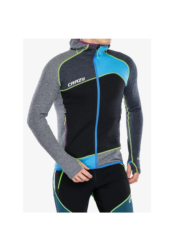 CRAZY - Bluza z kapturem męska Crazy Pull Resolution. Typ kołnierza: kaptur. Kolor: szary. Sezon: zima. Sport: narciarstwo