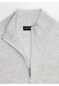 Pako Lorente - PAKO LORENTE - Jasnoszary rozpinany sweter z kieszeniami. Okazja: na co dzień. Kolor: szary. Materiał: poliamid, wełna, bawełna. Styl: casual #8