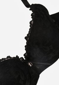 Born2be - Czarny Koronkowy Biustonosz z Kokardką Nealenia. Kolor: czarny. Materiał: koronka. Wzór: koronka #6