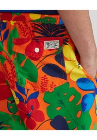 Ralph Lauren - RALPH LAUREN - Spodenki kąpielowe w hawajski wzór Traveller. Kolor: pomarańczowy. Materiał: tkanina, mesh. Wzór: aplikacja #2