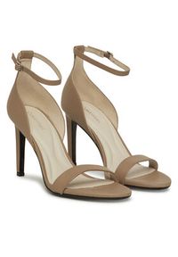 Calvin Klein Sandały Heel Sandal 90 - Lth HW0HW02337 Beżowy. Kolor: beżowy. Materiał: skóra #4