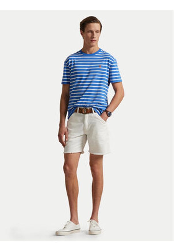 Polo Ralph Lauren T-Shirt 710938134006 Niebieski Slim Fit. Typ kołnierza: polo. Kolor: niebieski. Materiał: bawełna