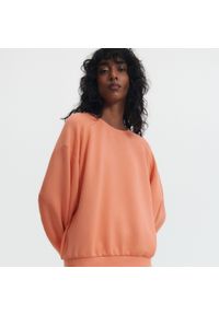 Reserved - Bluza z dresowej dzianiny - Pomarańczowy. Kolor: pomarańczowy. Materiał: dresówka, dzianina #1