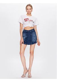 Guess T-Shirt Logo W3GI33 KB3P0 Biały Boxy Fit. Kolor: biały. Materiał: bawełna