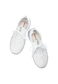 Big-Star - Białe Sneakersy Big Star Modne Buty Damskie. Okazja: do pracy, na uczelnię. Kolor: biały. Materiał: materiał. Szerokość cholewki: normalna