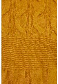 Sisley Sweter z domieszką wełny męski. Okazja: na co dzień. Kolor: żółty. Materiał: wełna. Długość rękawa: długi rękaw. Długość: długie. Wzór: ze splotem. Styl: casual #2